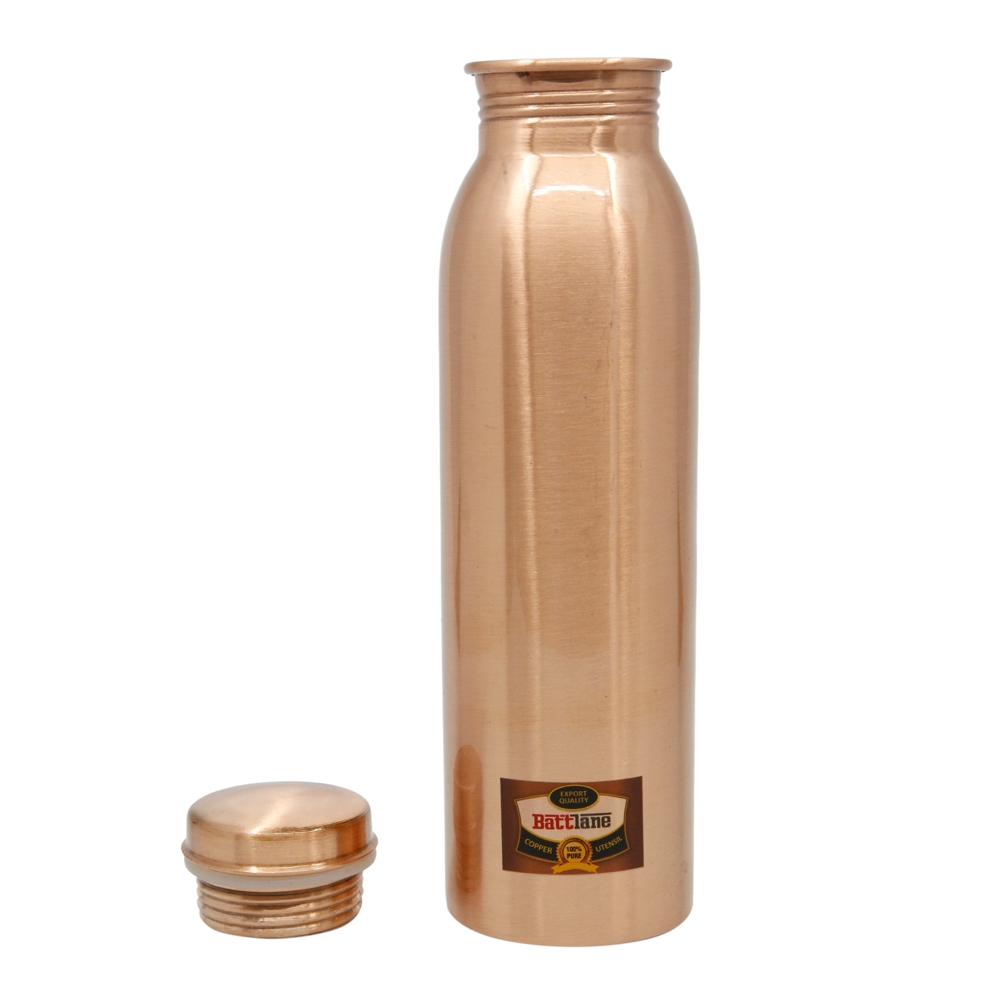 Battlane Pure and Clean High Grade Copper Water Bottle 1000 ml, Leak Proof Copper Water Bottle 1 Litre (Pack of 1)