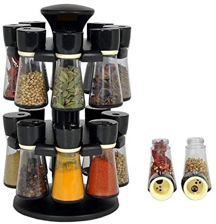 Battlane High Quality Multipurpose Revolving Masala Rack, Spice Rack 16 Jar Set