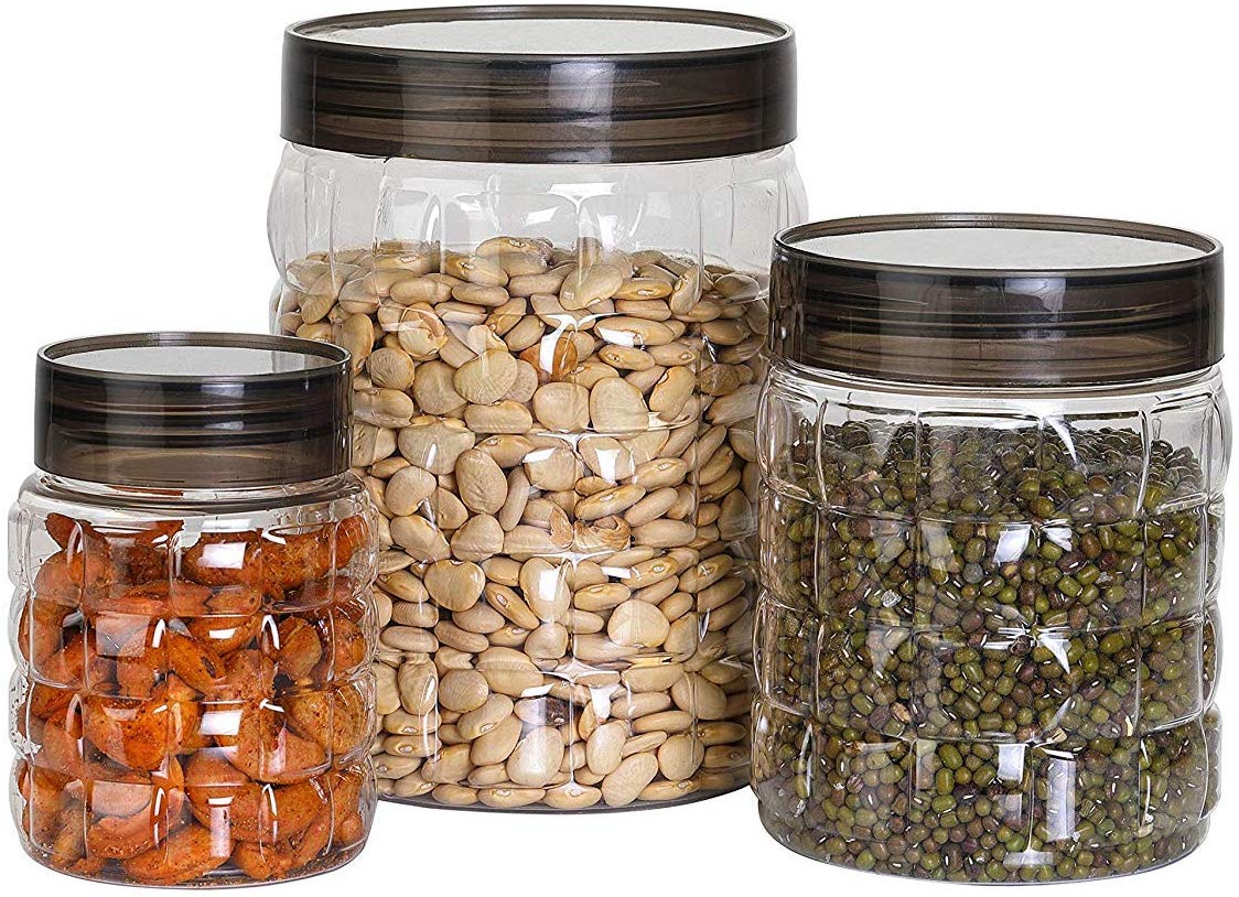 Battlane Checkers Pet Plastic Airtight Container -  Set of 18 