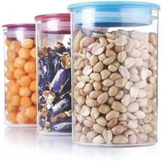 Battlane Unbreakable Air Tight Food Storage Jar Kitchen Container Set of 3 - 900 ml