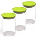 Battlane Unbreakable Air Tight Food Storage Jar Kitchen Container Set of 3 - 900 ml