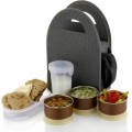 Battlane Lunch Boxes for School/Office, 5 Containers (500 ml) - Grey