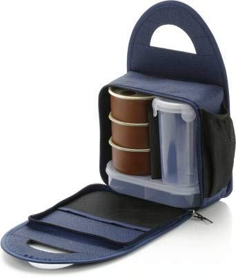 Battlane Lunch Boxes for School/Office, 5 Containers (500 ml) - Blue