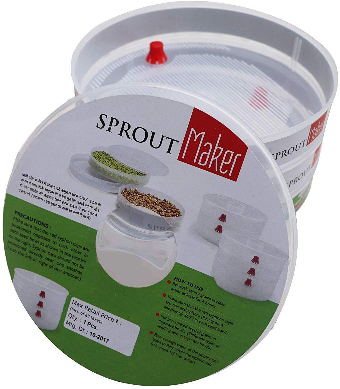 Battlane Plastic Organic Hygienic Sprout Maker with 4 Container