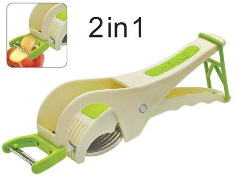 Battlane Vegetable Cutter (Set of 2) with 5 Blades, 3 in 1 Cutter Peeler 