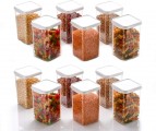 Battlane Kitchen Storage Container (Square) 1100 ml, Set of 12 
