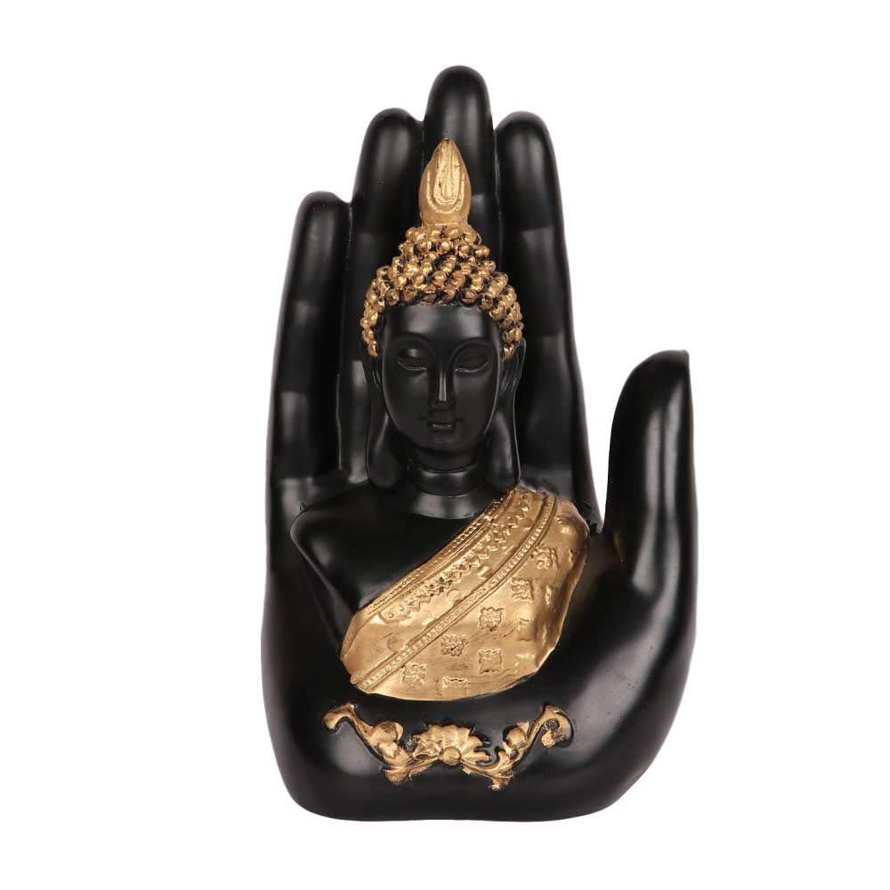 Battlane Golden Handcrafted Palm Buddha Showpiece