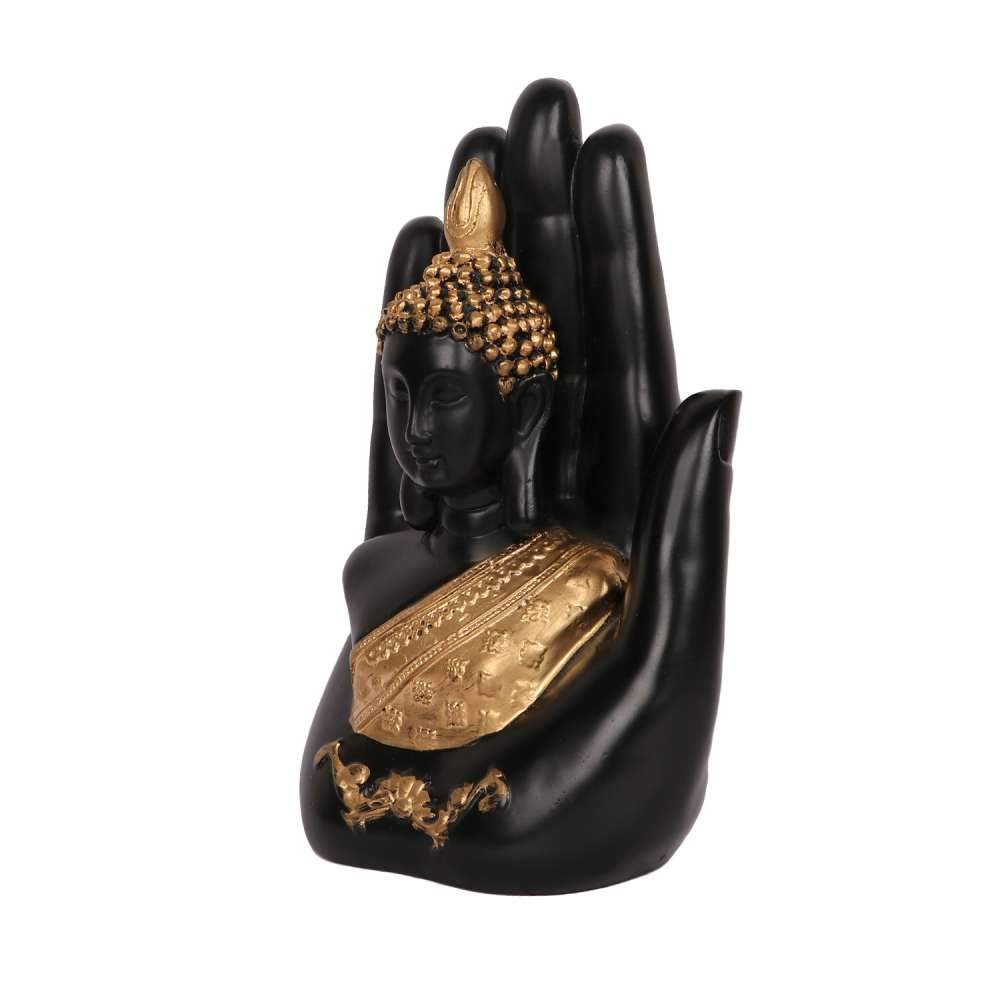 Battlane Golden Handcrafted Palm Buddha Showpiece