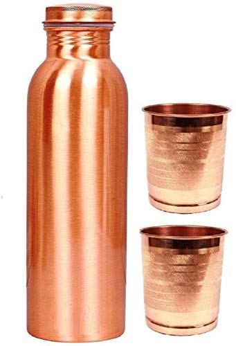 Battlane Combo Pure Copper Bottle+Jug with 2Glasses.