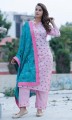 Women Pink & Green Printed Kurta with Trouser & Dupatta