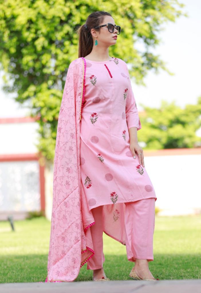 Women's Cotton Printed Kurta with Palazzo