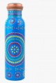 Modern Art Leak Proof Printed Ayurvedic Copper Water Bottle - 1 L