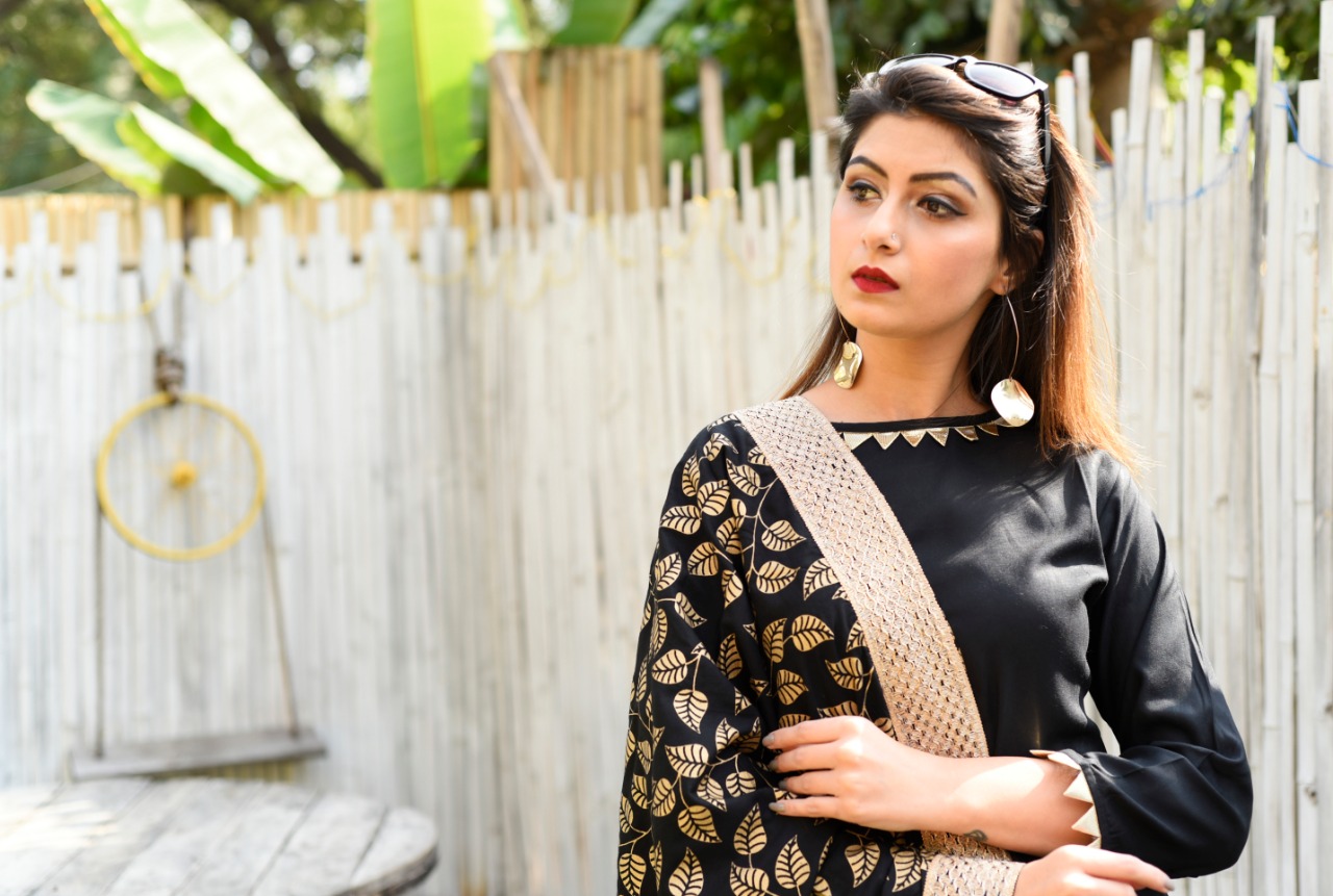 Women's Rayon Kurta with Printed Palazzo Pant Set