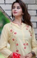 Women Yellow Printed Straight Kurta